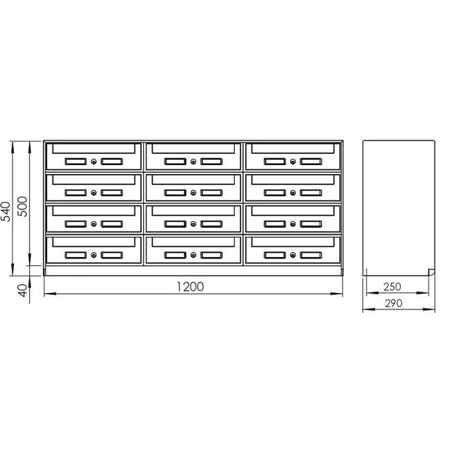 Vendita online Casellario postale alluminio silver da 3 a 15 cassette